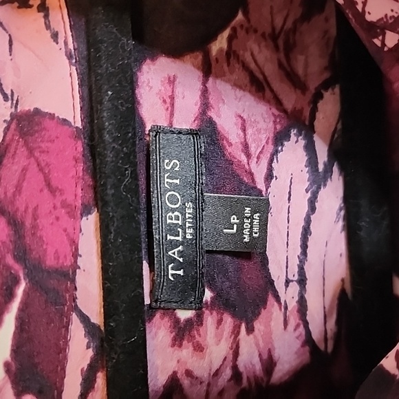 Talbots Multi Print Purple/Pink Button Up Blouse. Fall, Tunic, Casual LgP - Picture 2 of 8
